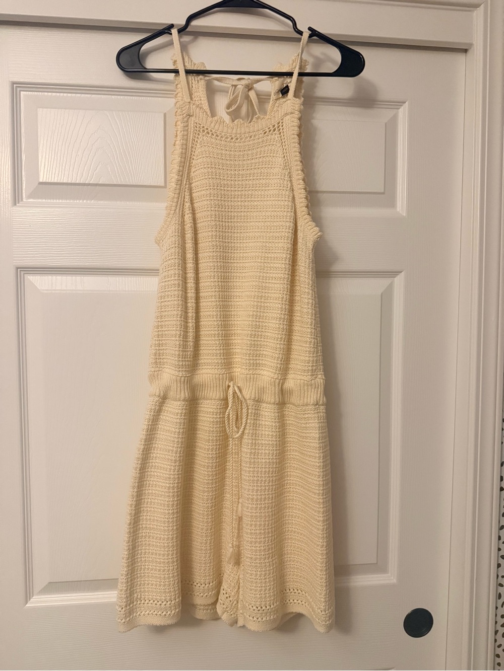 Cream Crochet Romper - Lightweight Knit